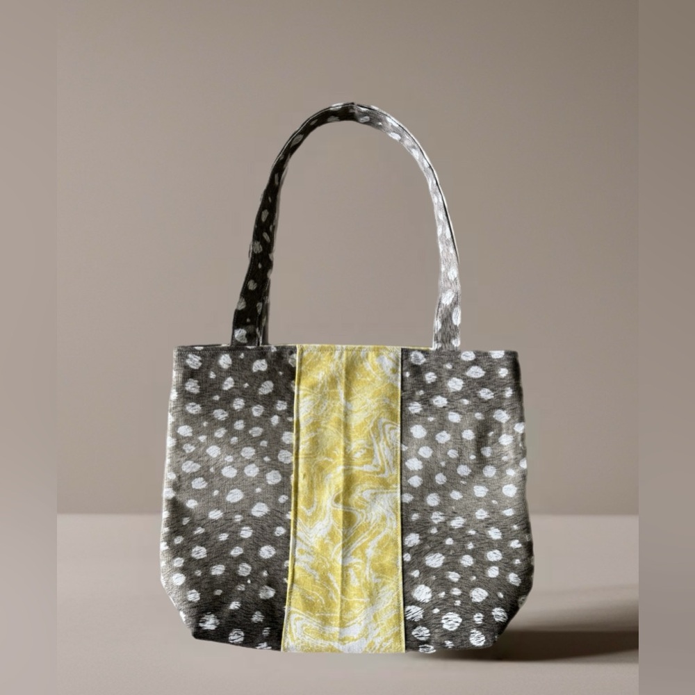 Stylish Gray and Yellow Tote Bag